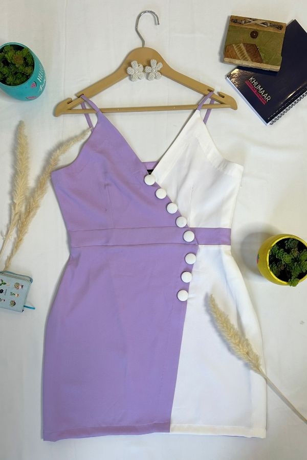 Lavender Button Bloom Dress