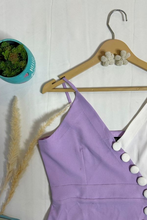 Lavender Button Bloom Dress