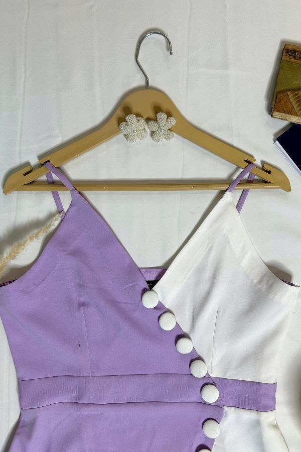 Lavender Button Bloom Dress