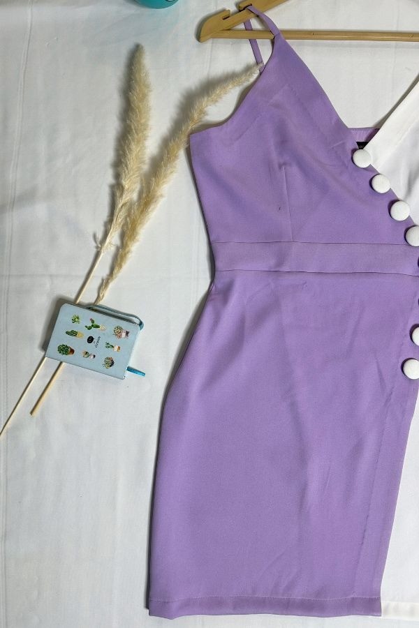 Lavender Button Bloom Dress
