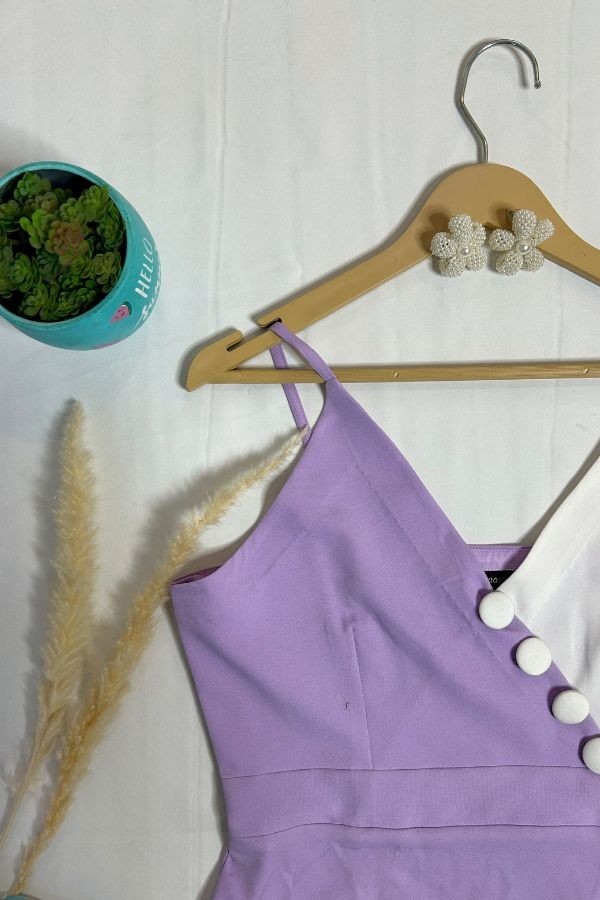 Lavender Button Bloom Dress