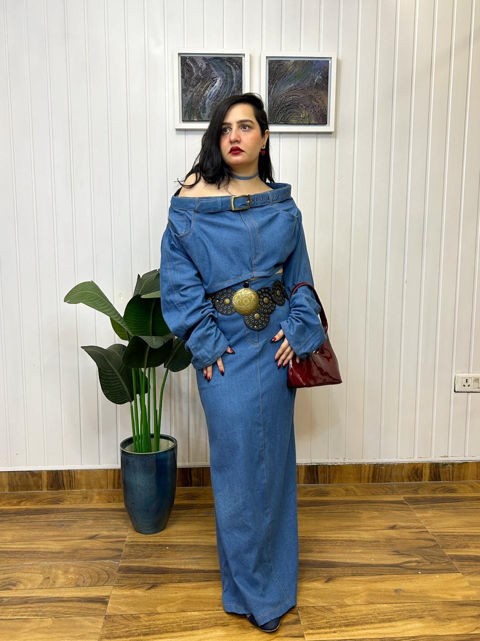 Curve Play Denim Co-ord